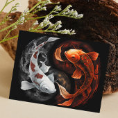 Sinaasappel en wit Lucky Koi Fish Japan Art Briefkaart