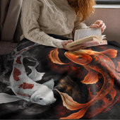 Sinaasappel en wit Lucky Koi Fish Japan Art Fleece Deken