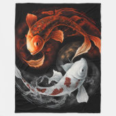 Sinaasappel en wit Lucky Koi Fish Japan Art Fleece Deken (Voorkant)