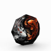 Sinaasappel en wit Lucky Koi Fish Japan Art Fotoblokken (Links)