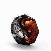 Sinaasappel en wit Lucky Koi Fish Japan Art Fotoblokken (Rechts)