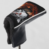 Sinaasappel en wit Lucky Koi Fish Japan Art Golfheadcover (3/4 voorkant)