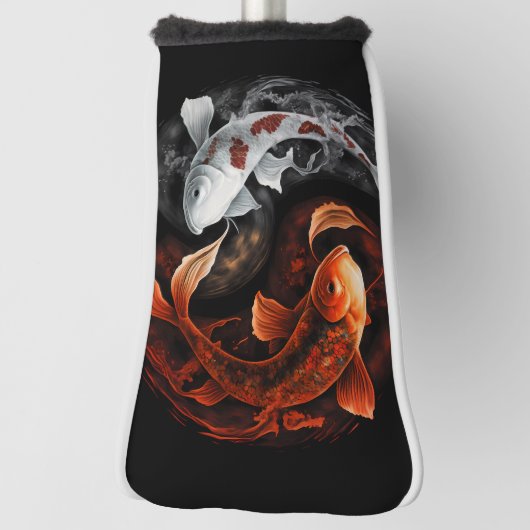 Sinaasappel en wit Lucky Koi Fish Japan Art Golfheadcover (Draai 90)