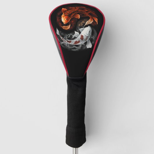 Sinaasappel en wit Lucky Koi Fish Japan Art Golfheadcover (Voorkant)