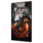 Sinaasappel en wit Lucky Koi Fish Japan Art Klembord (Links)