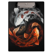 Sinaasappel en wit Lucky Koi Fish Japan Art Klembord (Voorkant)