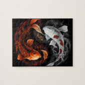 Sinaasappel en wit Lucky Koi Fish Japan Art Legpuzzel (Horizontaal)