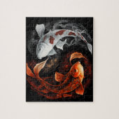 Sinaasappel en wit Lucky Koi Fish Japan Art Legpuzzel (Verticaal)