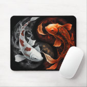 Sinaasappel en wit Lucky Koi Fish Japan Art Muismat (Met muis)