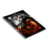 Sinaasappel en wit Lucky Koi Fish Japan Art Notitieboek (Rechterzijde)