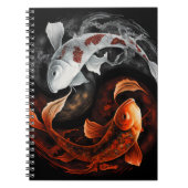 Sinaasappel en wit Lucky Koi Fish Japan Art Notitieboek (Voorkant)