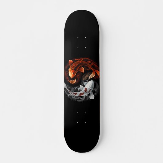 Sinaasappel en wit Lucky Koi Fish Japan Art Persoonlijk Skateboard (Voorkant)