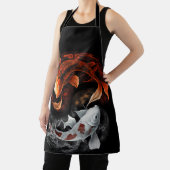 Sinaasappel en wit Lucky Koi Fish Japan Art Schort (Insitu)