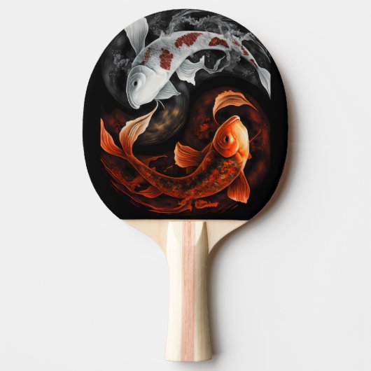 Sinaasappel en wit Lucky Koi Fish Japan Art Tafeltennisbatje (Voorkant)