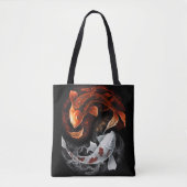 Sinaasappel en wit Lucky Koi Fish Japan Art Tote Bag (Voorkant)