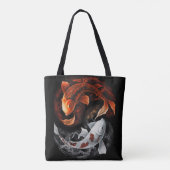 Sinaasappel en wit Lucky Koi Fish Japan Art Tote Bag (Achterkant)