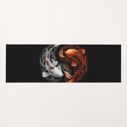 Sinaasappel en wit Lucky Koi Fish Japan Art Yogamat (Voorkant (horizontaal))