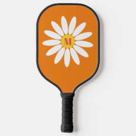 Sinaasappel en wit met Initiaal Pickleball Paddle