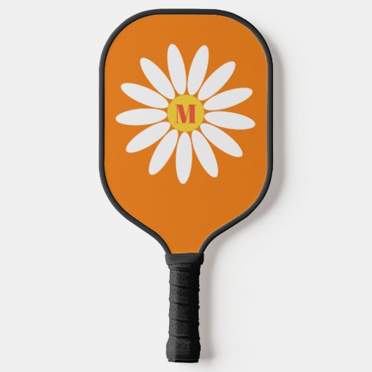 Sinaasappel en wit met Initiaal Pickleball Paddle (Achterkant)