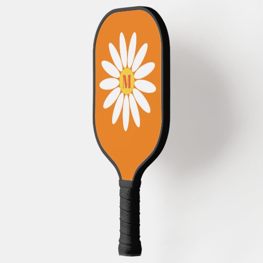 Sinaasappel en wit met Initiaal Pickleball Paddle (Links)