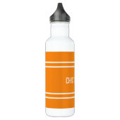 Sinaasappel en wit met naam en strepen waterfles  (Links)