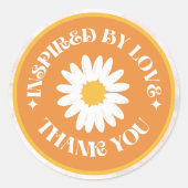 Sinaasappel en Wit Modern Label Circle Sticker (Voorkant)