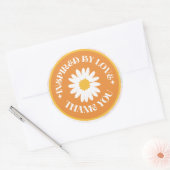 Sinaasappel en Wit Modern Label Circle Sticker (Envelop)