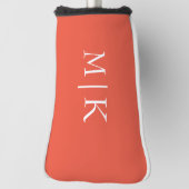Sinaasappel en wit | Modern monogram Golfheadcover (Draai 90)