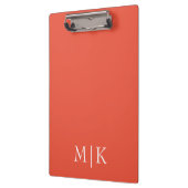 Sinaasappel en wit | Modern monogram Klembord (Links)