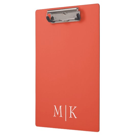 Sinaasappel en wit | Modern monogram Klembord (Links)