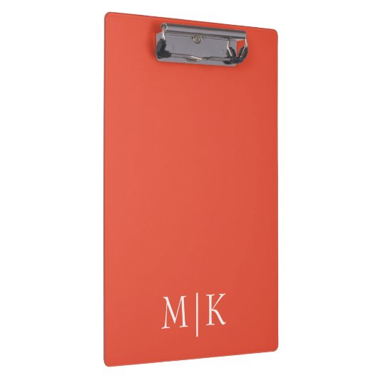 Sinaasappel en wit | Modern monogram Klembord (Rechts)