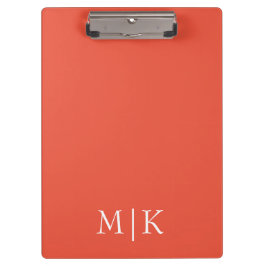 Sinaasappel en wit | Modern monogram Klembord