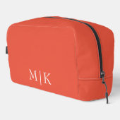 Sinaasappel en wit | Modern monogram Toilettasje (Rechterhoek)