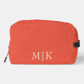 Sinaasappel en wit | Modern monogram Toilettasje (Achterkant)