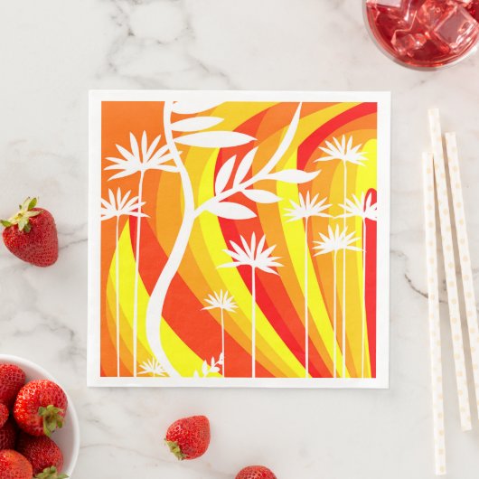 Sinaasappel en wit Plant Servet (Insitu)