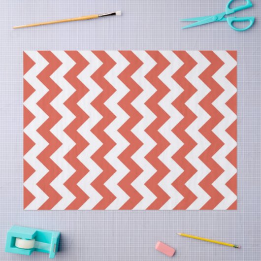 Sinaasappel en wit Zigzag Tissue Paper Tissuepapier (Craft)