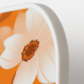 Sinaasappel en Witte Bloem Modern Monogram Pickleball Paddle (Links Detail)