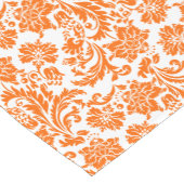 Sinaasappel en witte bloemdamast tafelkleed (Hoek)