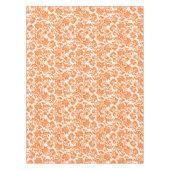 Sinaasappel en witte bloemdamast tafelkleed (Voorkant)