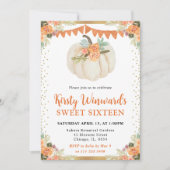 Sinaasappel en Witte Bloemen Pompoen Herfst Sweet  Kaart (Voorkant)