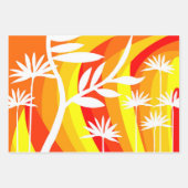 Sinaasappel en Witte Botanische Inpakpapier Vel (Voorkant 3)