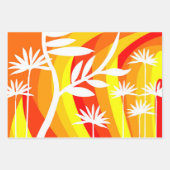 Sinaasappel en Witte Botanische Inpakpapier Vel (Voorkant)