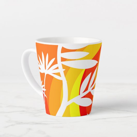 Sinaasappel en Witte Botanische Latte Mok (Linkerhoek)