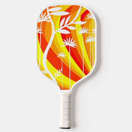 Sinaasappel en Witte Botanische Pickleball Paddle (Achterkant)