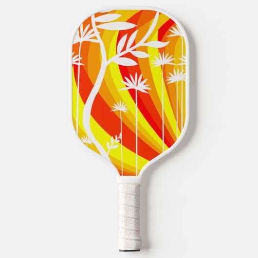 Sinaasappel en Witte Botanische Pickleball Paddle (Voorkant)