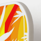 Sinaasappel en Witte Botanische Pickleball Paddle (Links Detail)