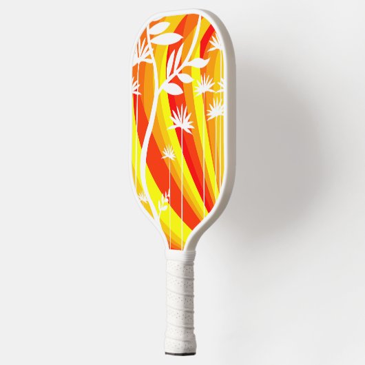 Sinaasappel en Witte Botanische Pickleball Paddle (Links)