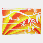 Sinaasappel en Witte Botanische Theedoek (Horizontaal)