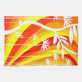 Sinaasappel en Witte Botanische Theedoek