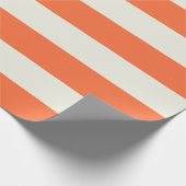 Sinaasappel en witte crème luifel strepen cadeaupapier (Hoek)